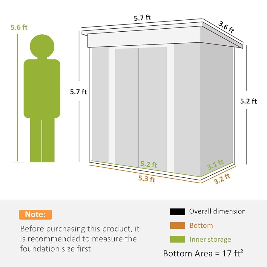 Amazon.com : Outsunny 6' x 4' Metal Lean to Garden Shed